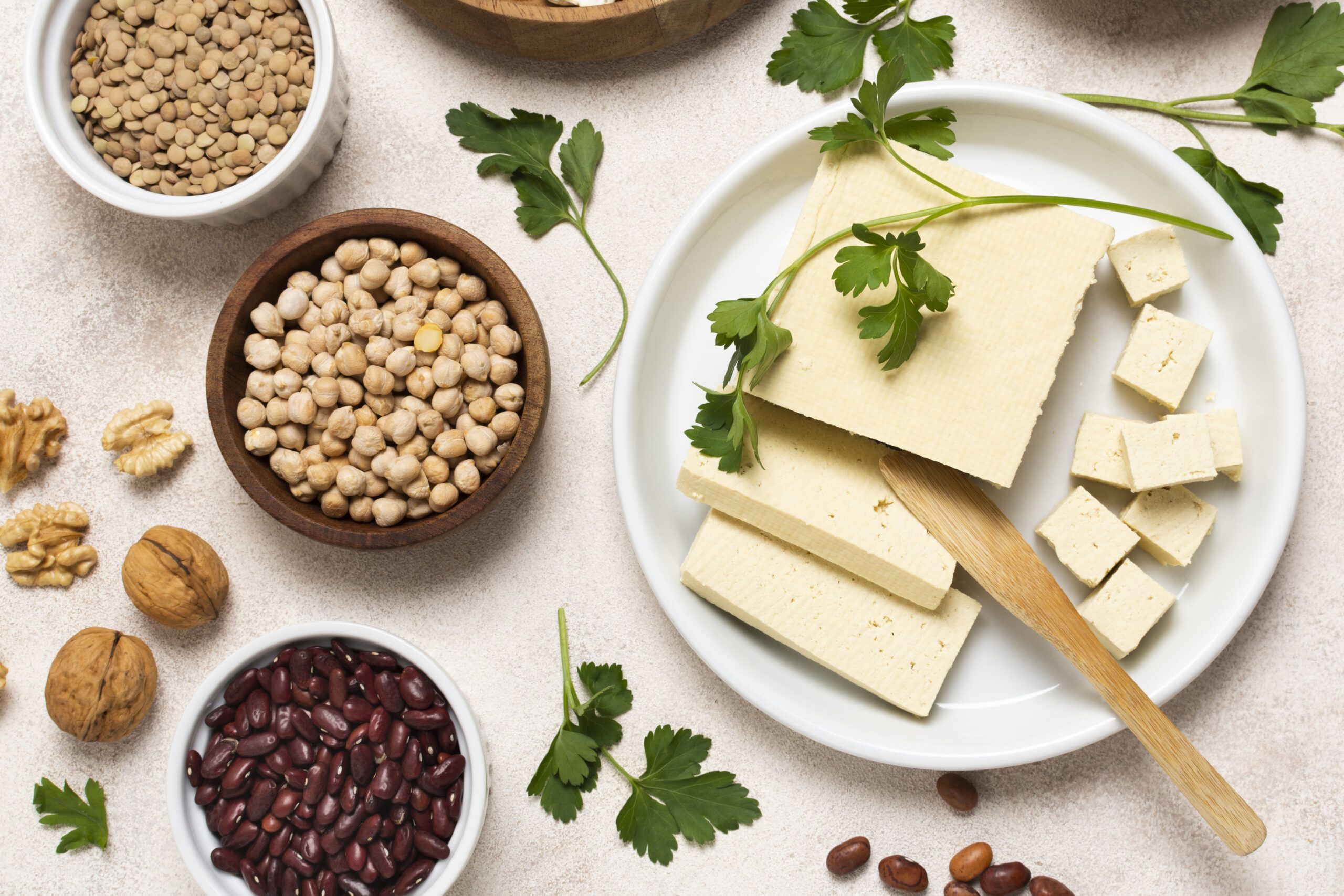 Proteína vegetal orgánica en polvo para alimentación vegana